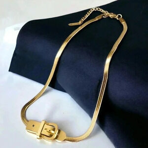 🆕️Buckle Choker Trendy Statement Necklace 18K Gold Plated Stainless Steel